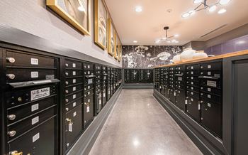 Mail room at Deca Apartments, Greenville, 29601